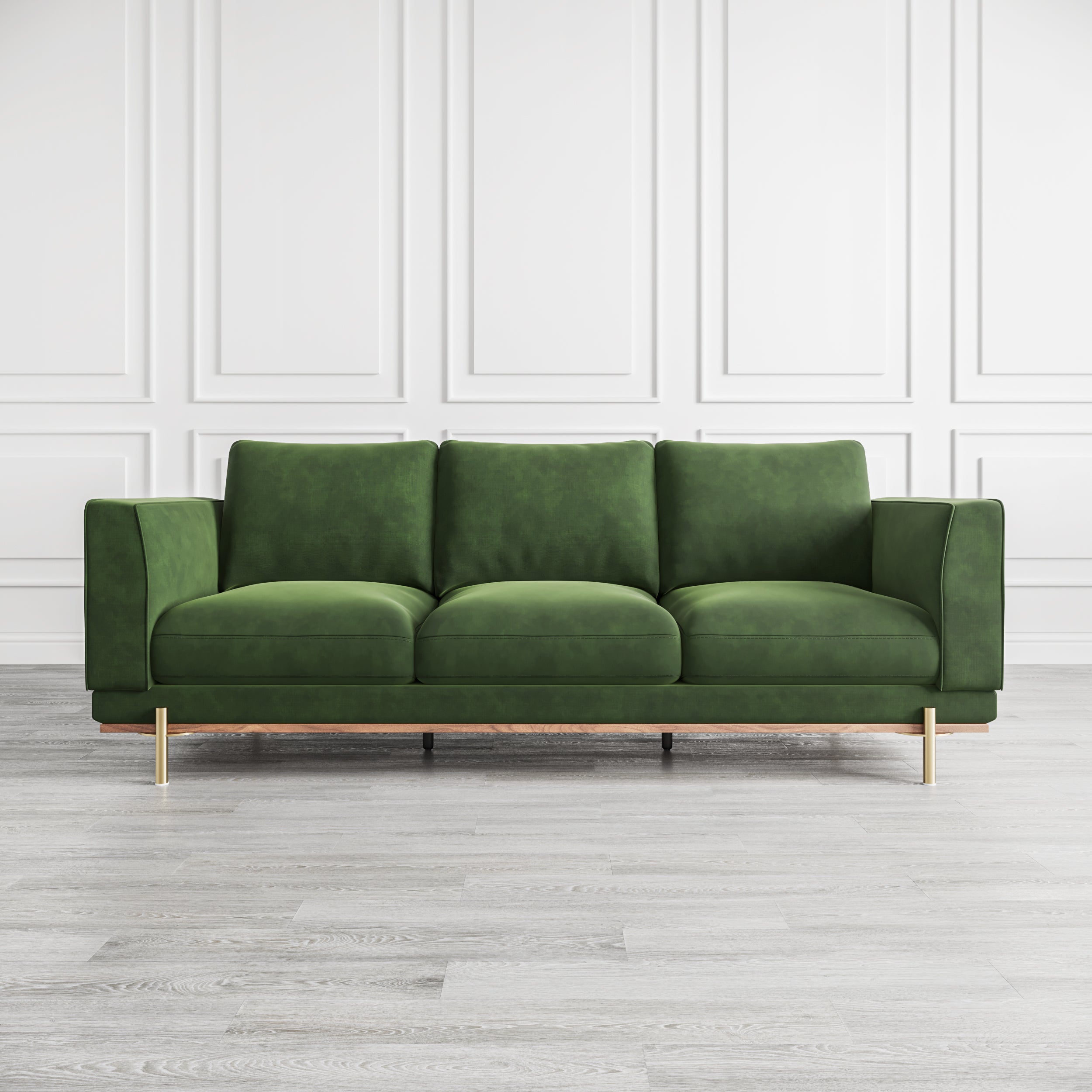 that's living valdivia verde velvet 3-seater sofa loveseats & sofas
