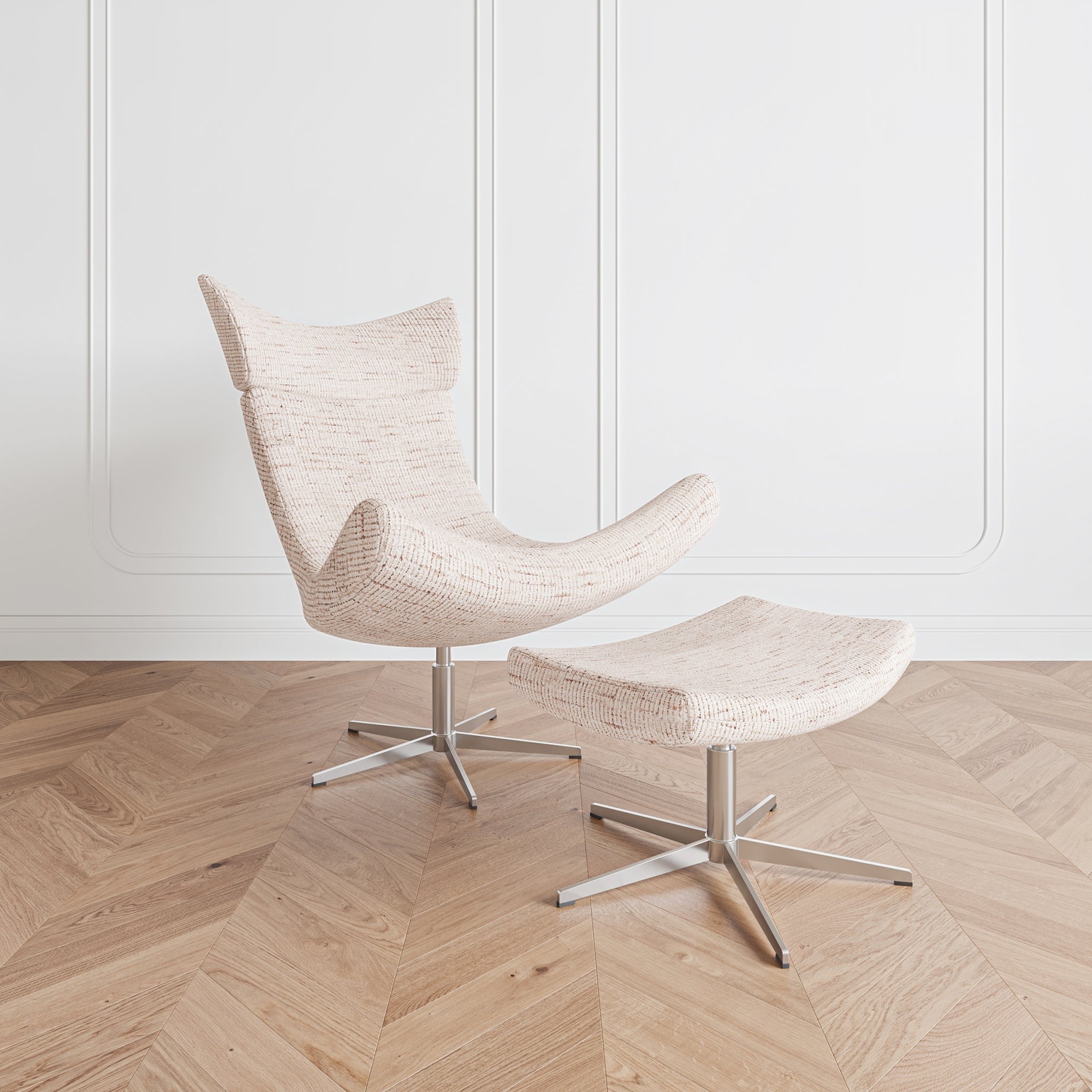 that's living xavier light chenille swivel chair & ottoman chairs