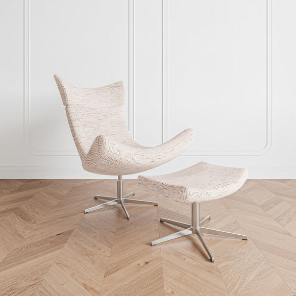 that's living xavier light chenille swivel chair & ottoman chairs