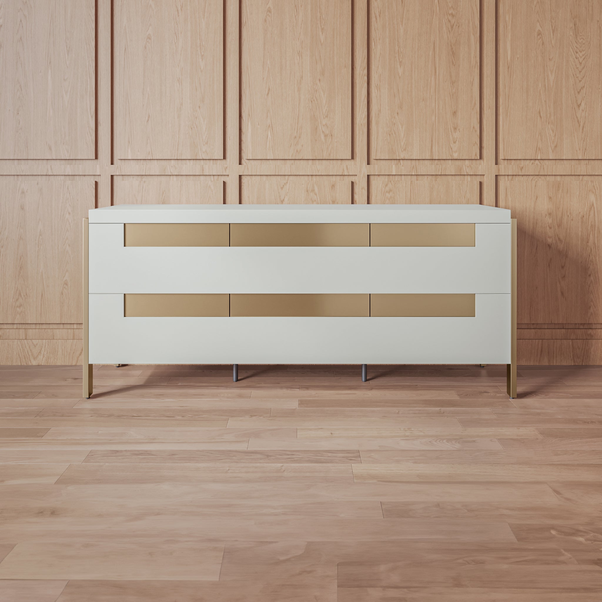 that's living balmoral matte beige  6-drawer chest chests