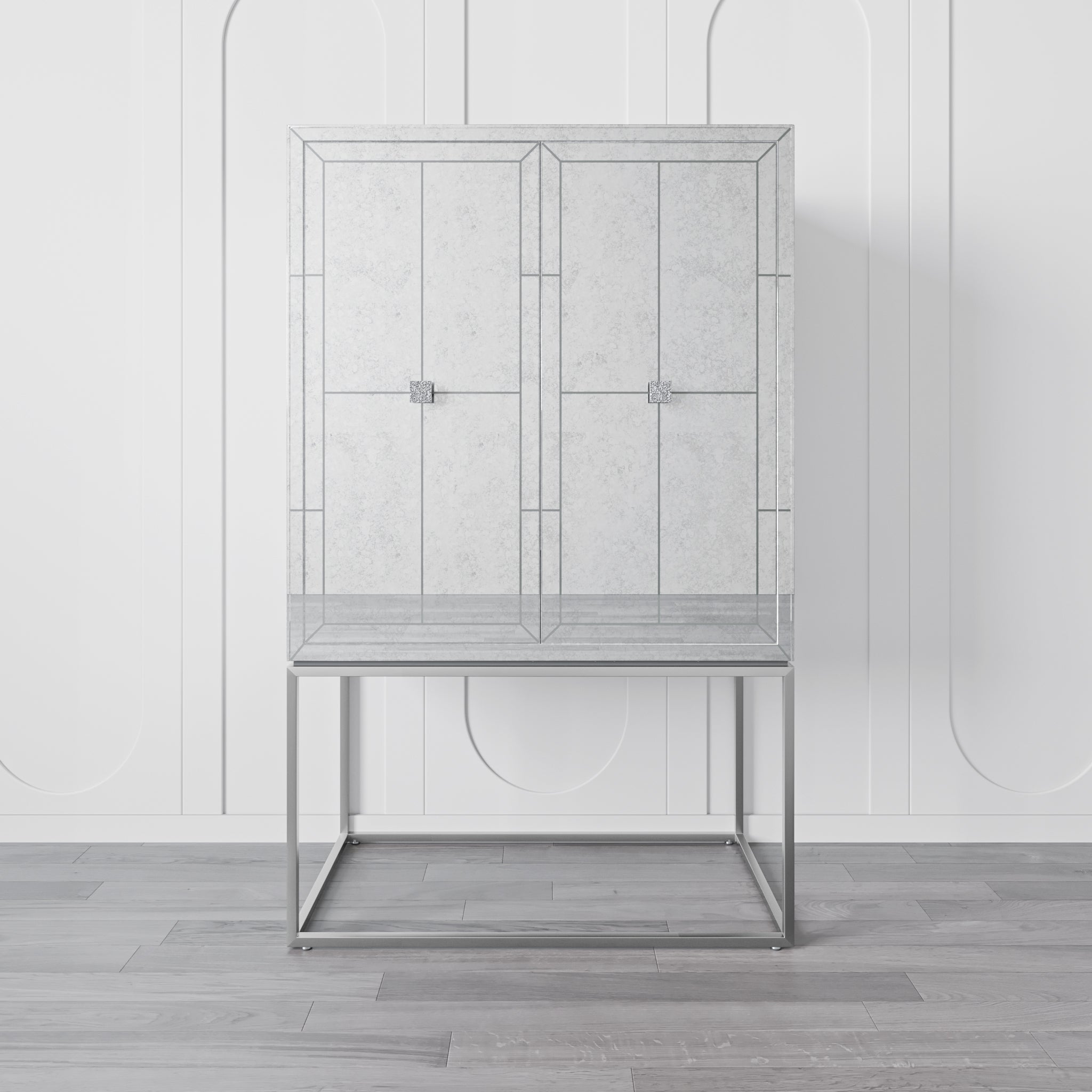 that's living gallagher silver bar cabinet bar & accessories