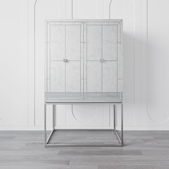 that's living gallagher silver bar cabinet bar & accessories