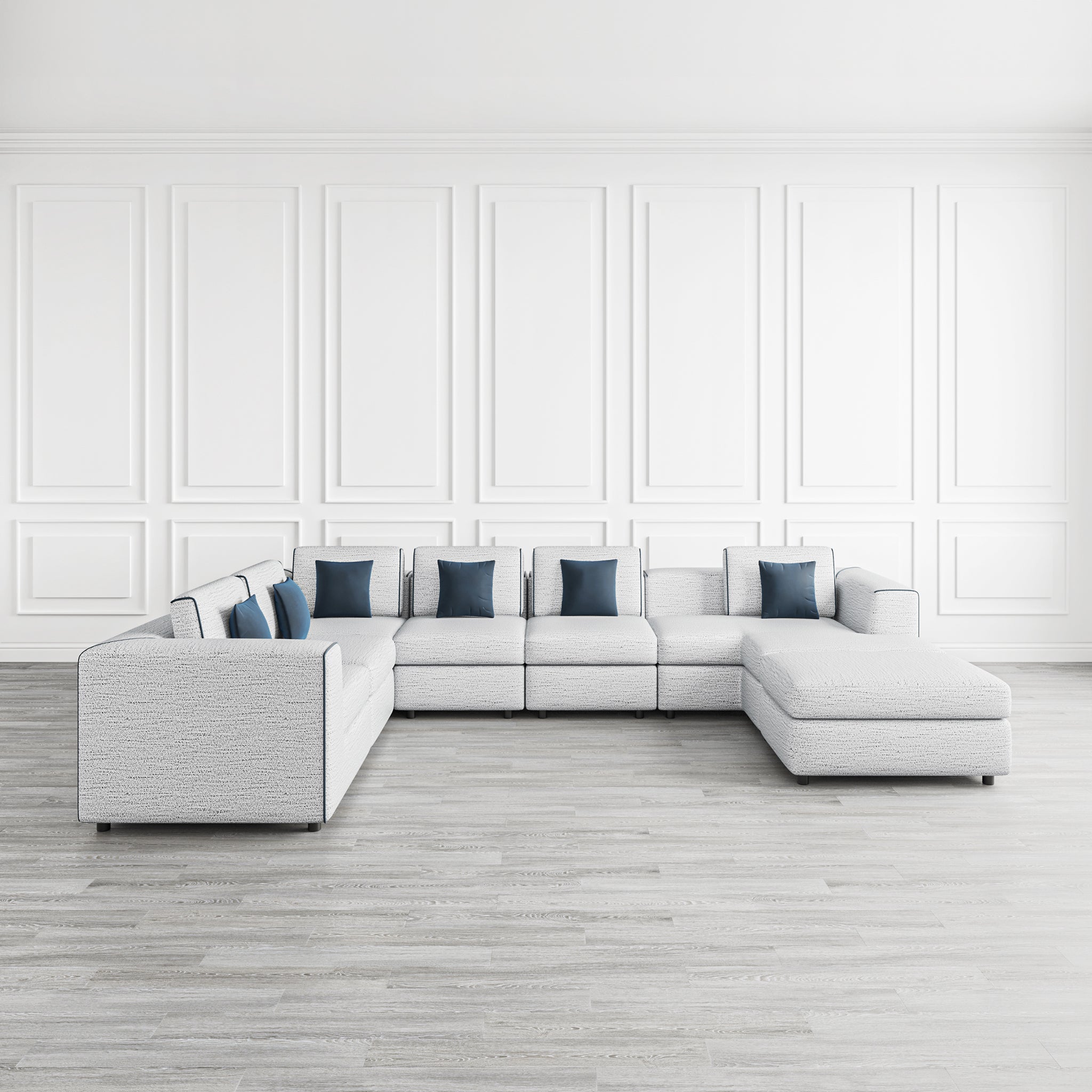 that's living streamliner chenille 7-pc right sectional sofa sectionals
