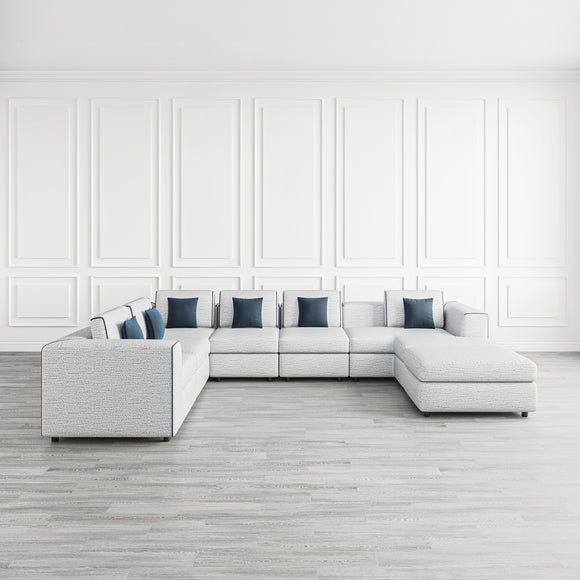 that's living streamliner chenille 7-pc right sectional sofa sectionals