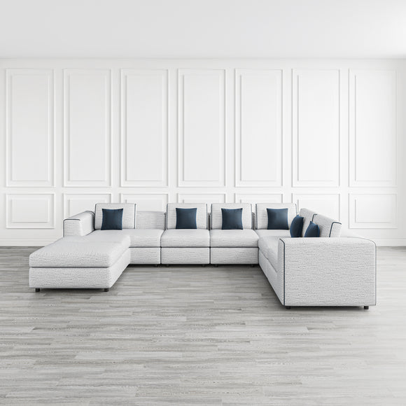 that's living streamliner chenille 7-pc left sectional sofa sectionals