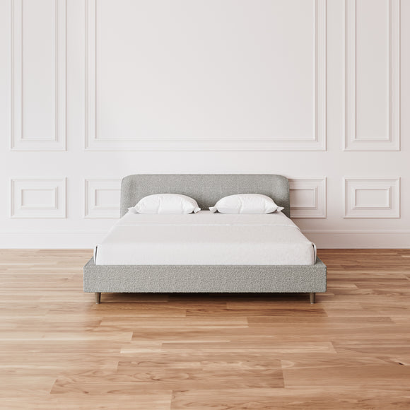that's living blaire grey boucle us king size bed with bed slats beds