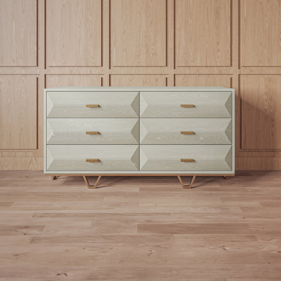 that's living polygon light grey 6-drawer chest chests