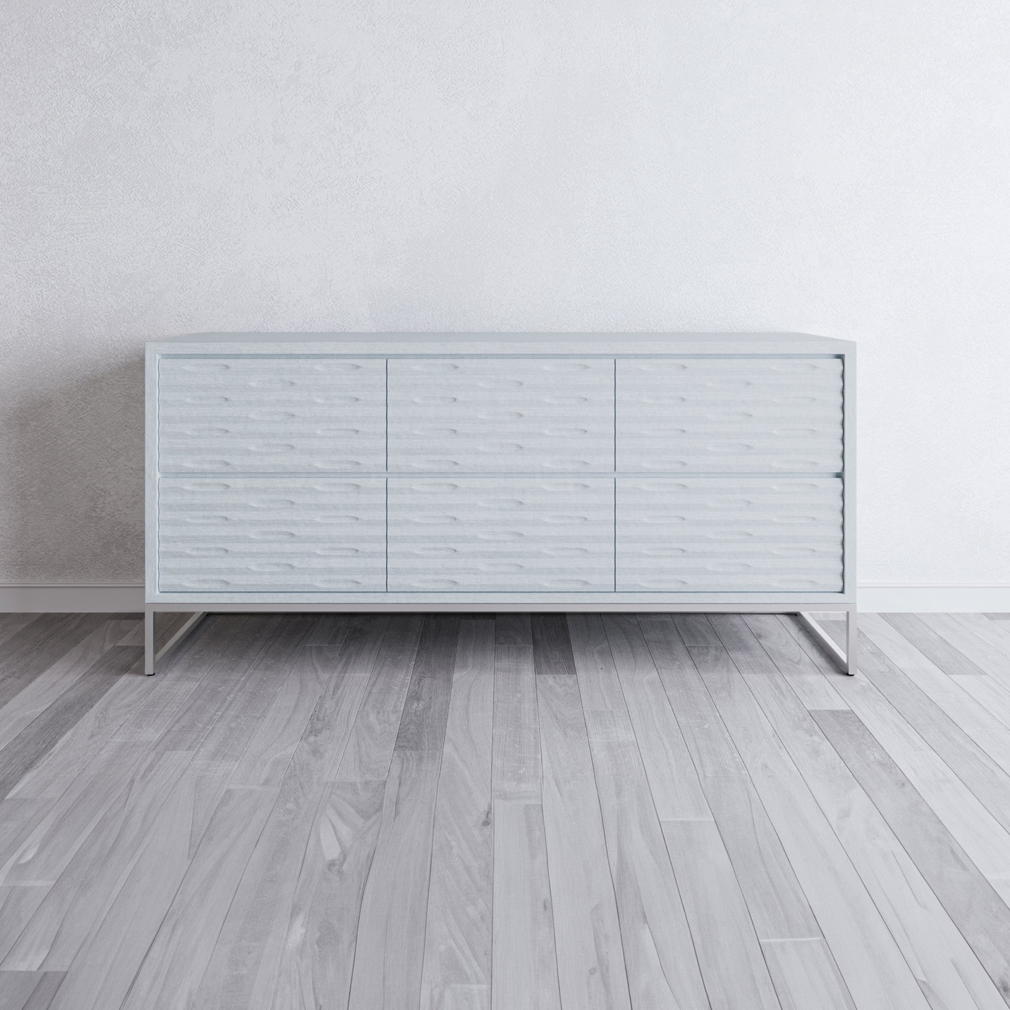 that's living insculpt silver white 6-drawer chest chests