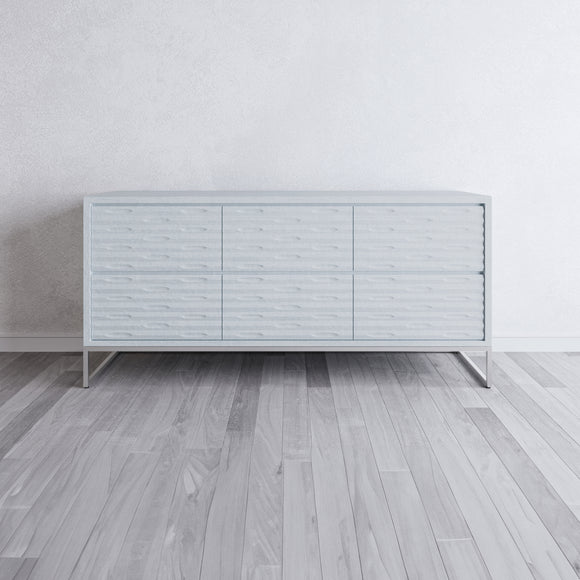 that's living insculpt silver white 6-drawer chest chests