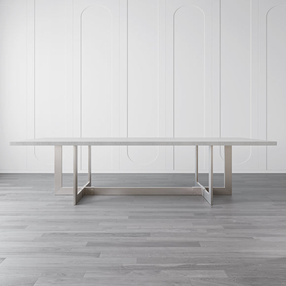 that's living monteiro silver white rectangular dining table dining tables