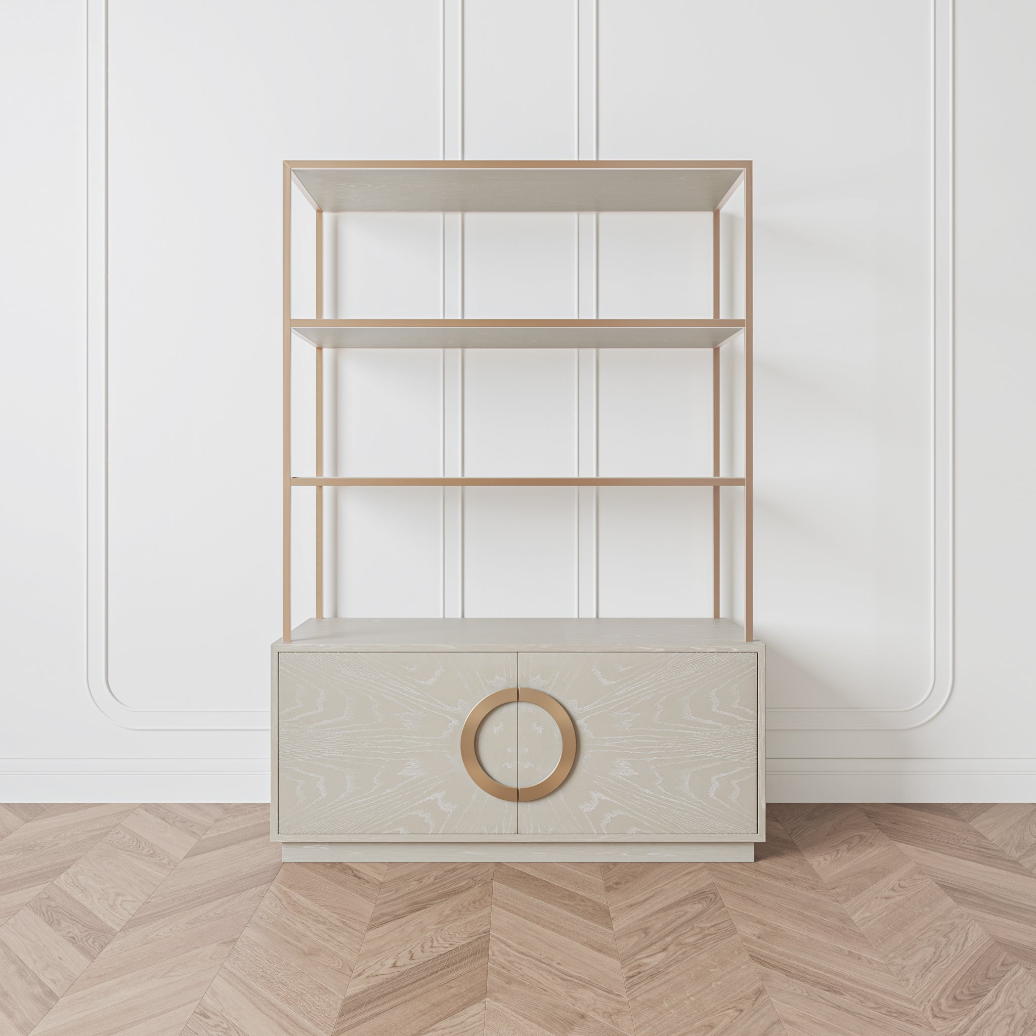 that's living ring light grey etagere cabinets