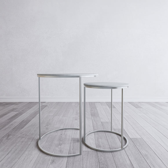 that's living gallo silver white nesting end tables end tables