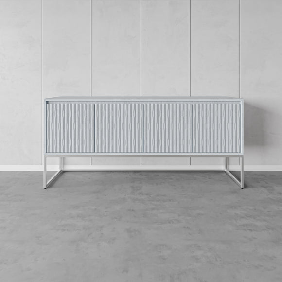 that's living insculpt silver white sideboard sideboards & buffets