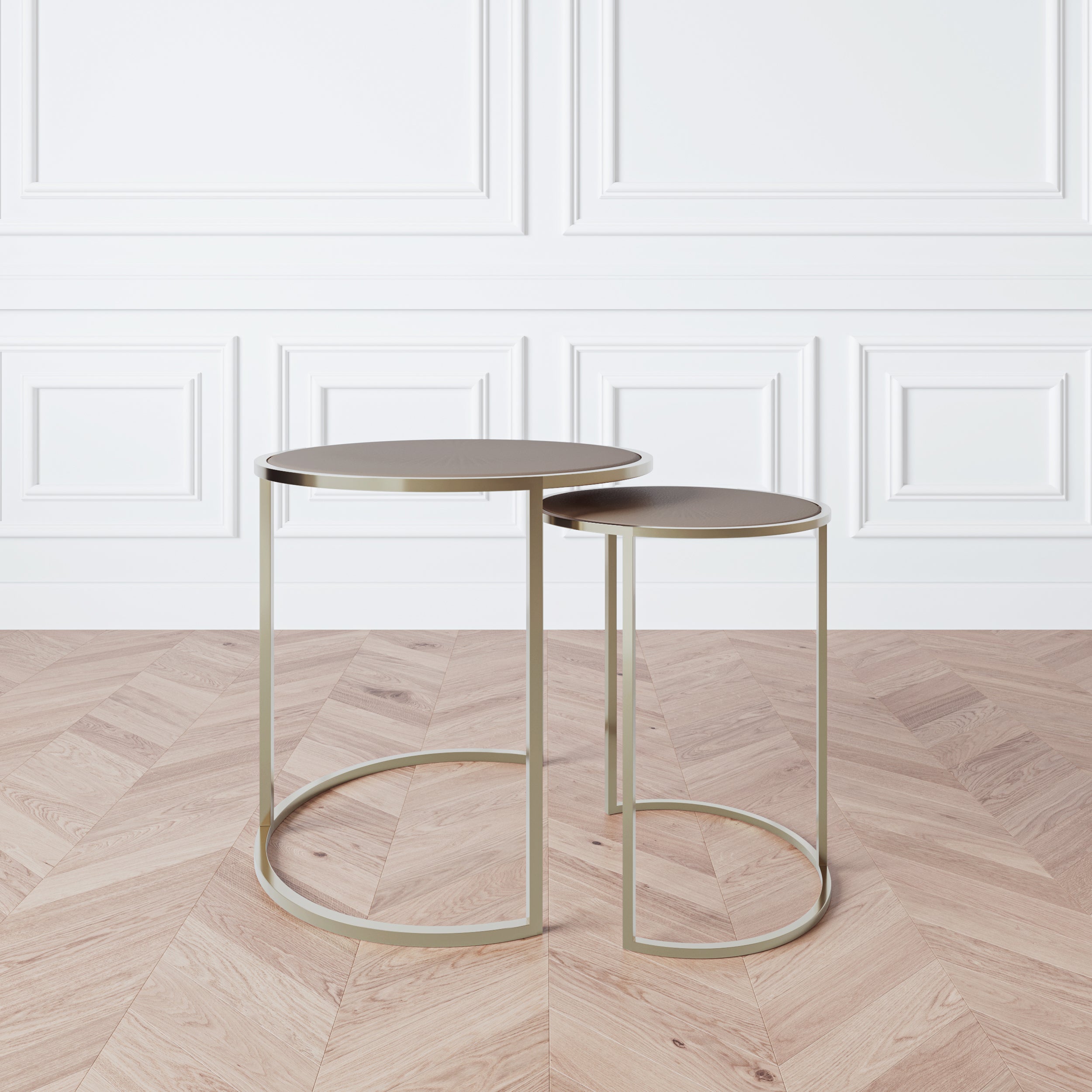 that's living shaya latte leatherette nesting tables end tables