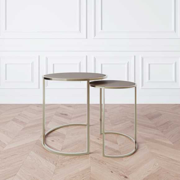 that's living shaya latte leatherette nesting tables end tables