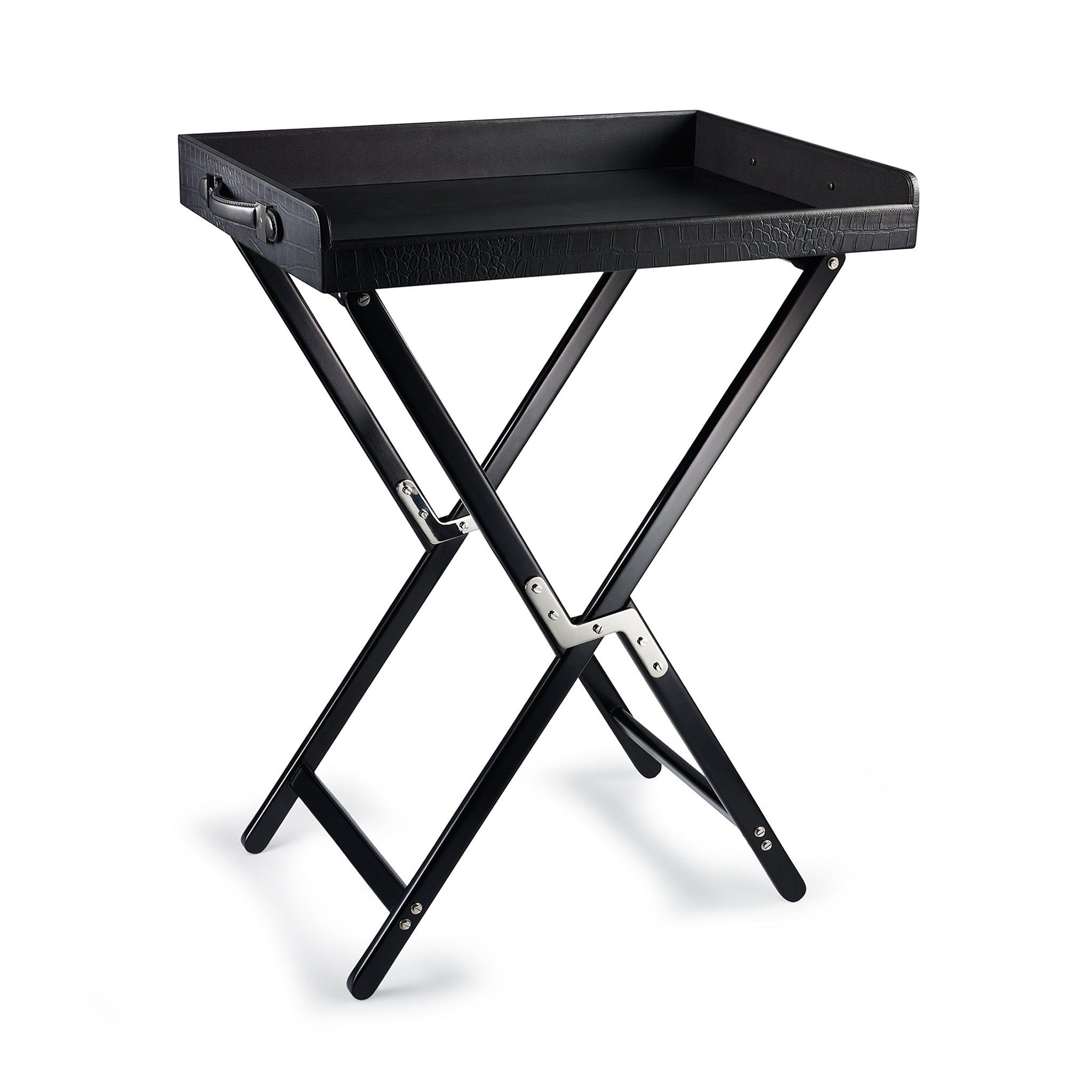 ralph lauren gavin tray stand black serving trays & stands