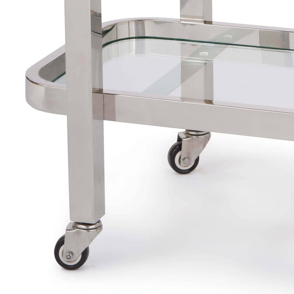 regina andrew carter bar cart small polished stainless steel carts & trolleys