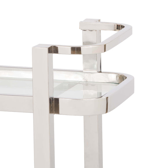 regina andrew carter bar cart small polished stainless steel carts & trolleys