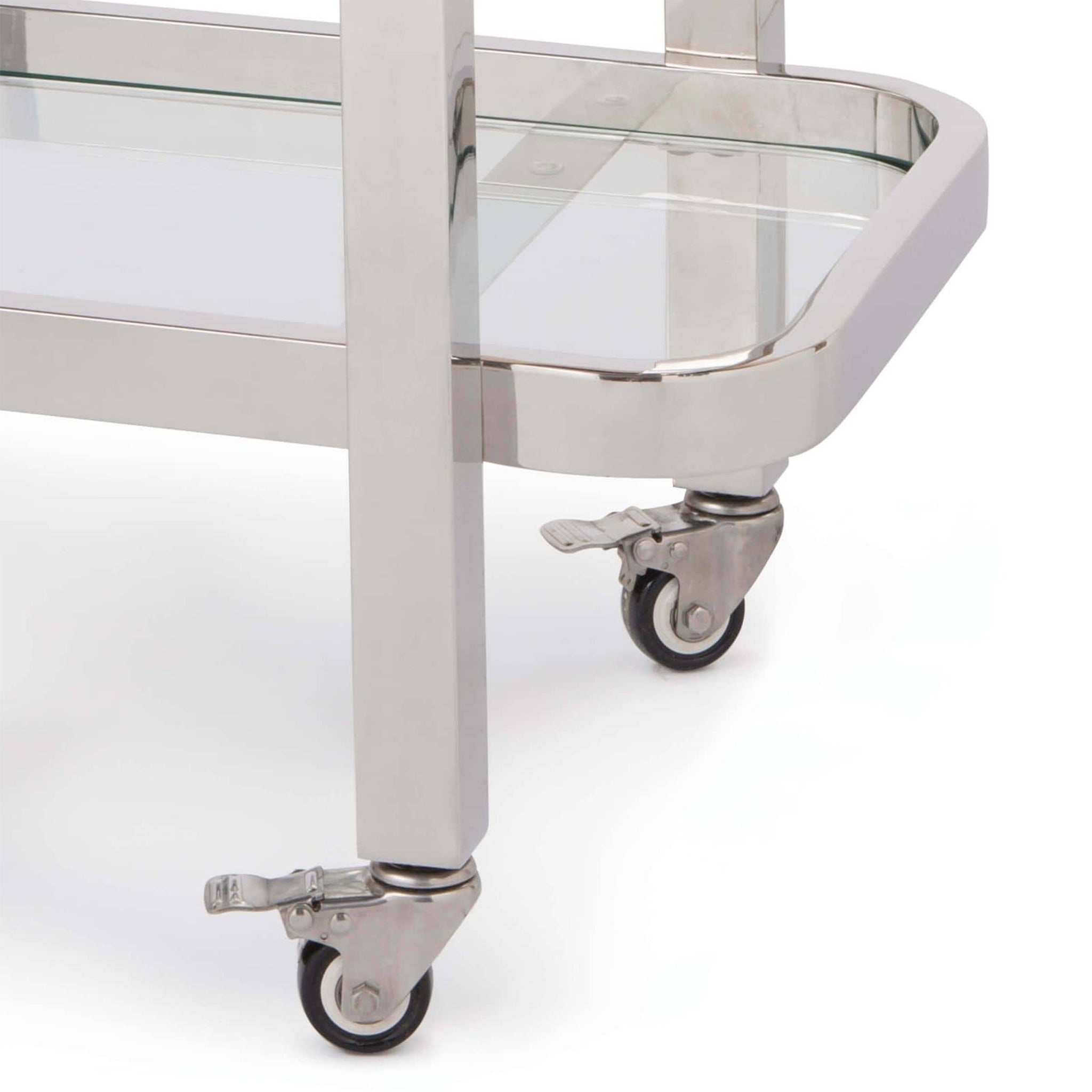 regina andrew carter bar cart small polished stainless steel carts & trolleys