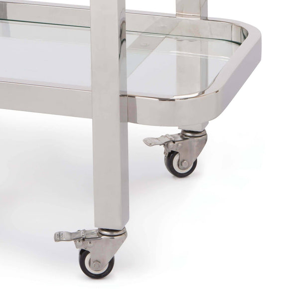 regina andrew carter bar cart small polished stainless steel carts & trolleys