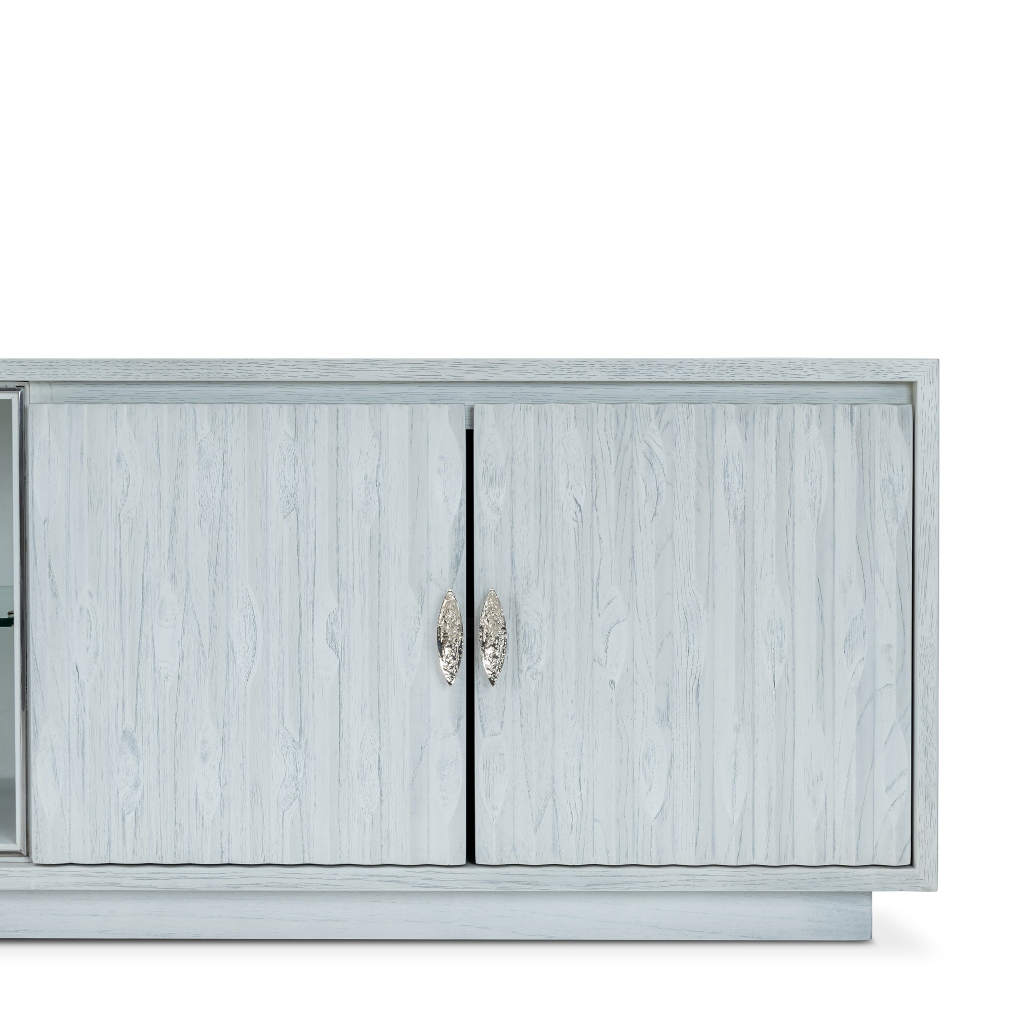 that's living insculpt silver white  tv media cabinet cabinets