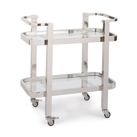 regina andrew carter bar cart small polished stainless steel carts & trolleys