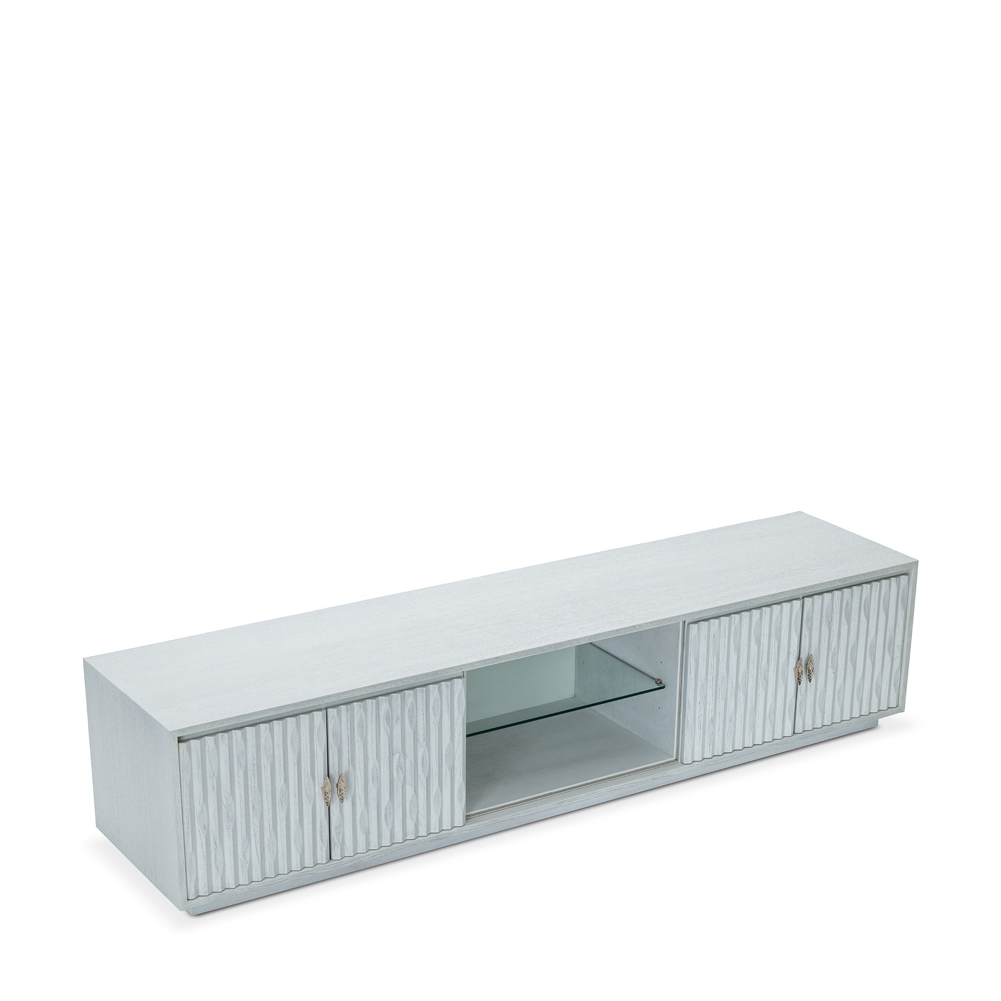 that's living insculpt silver white  tv media cabinet cabinets