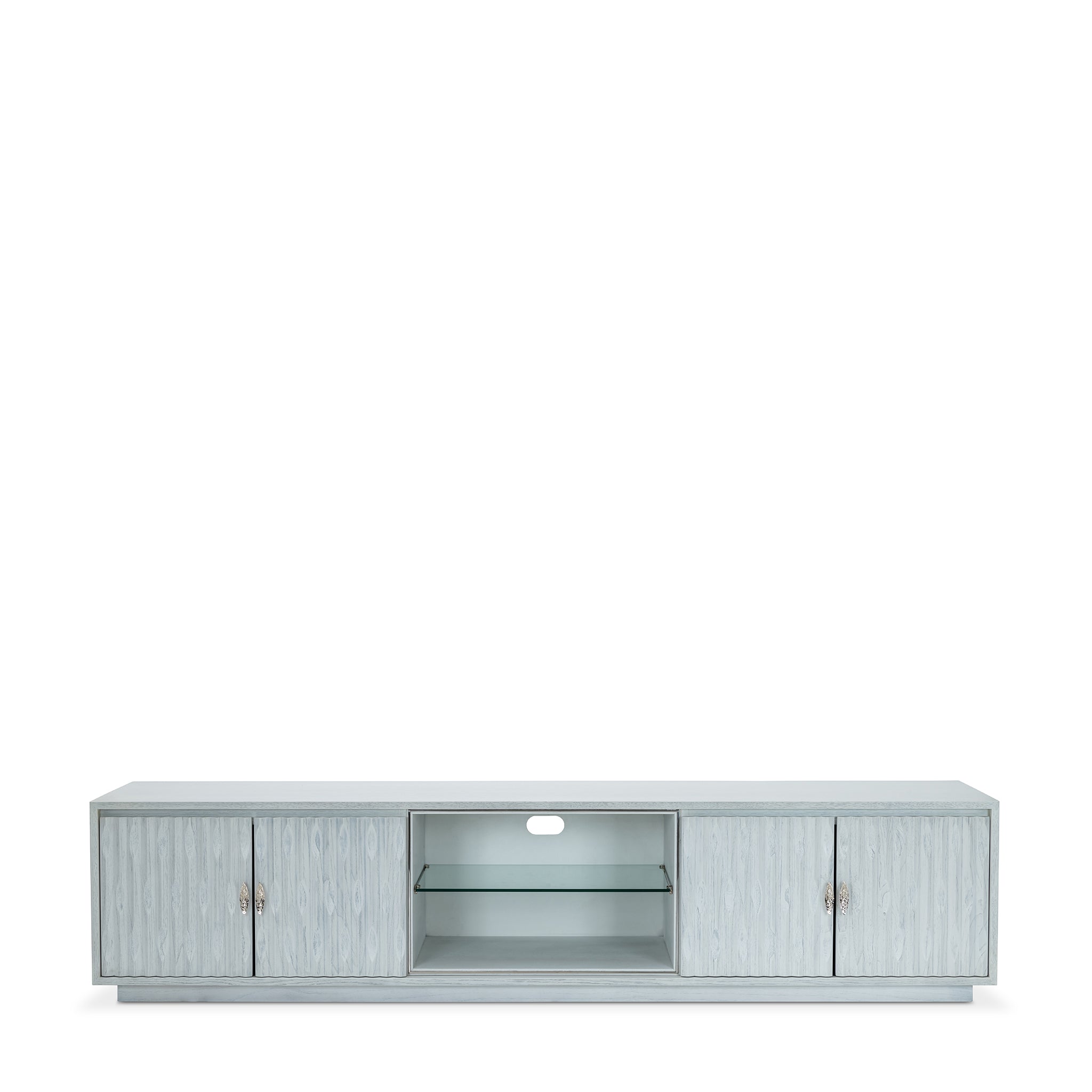 that's living insculpt silver white  tv media cabinet cabinets