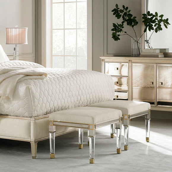 caracole silver and gold ottoman