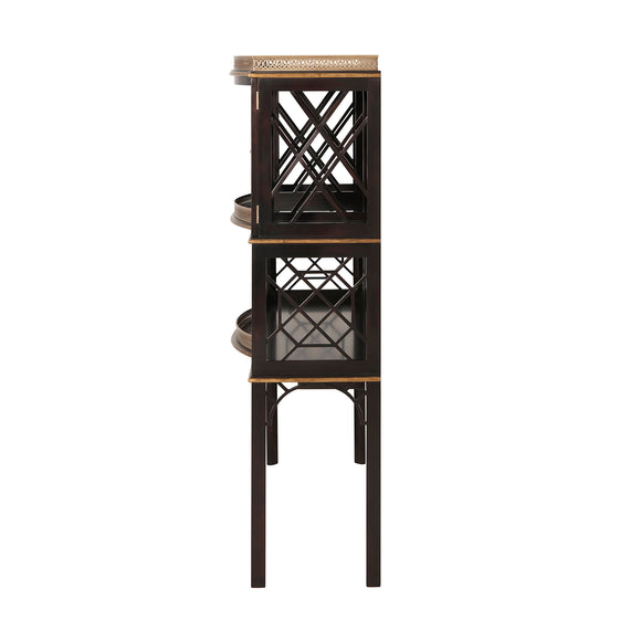 theodore alexander chocolate garden bar & curio cabinet bar & accessories
