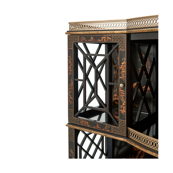 theodore alexander chocolate garden bar & curio cabinet bar & accessories