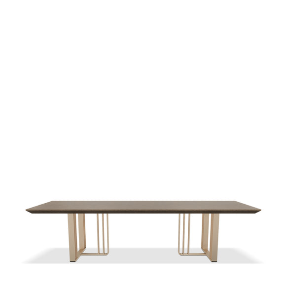 that's living mega greige oak  brass dining table dining tables