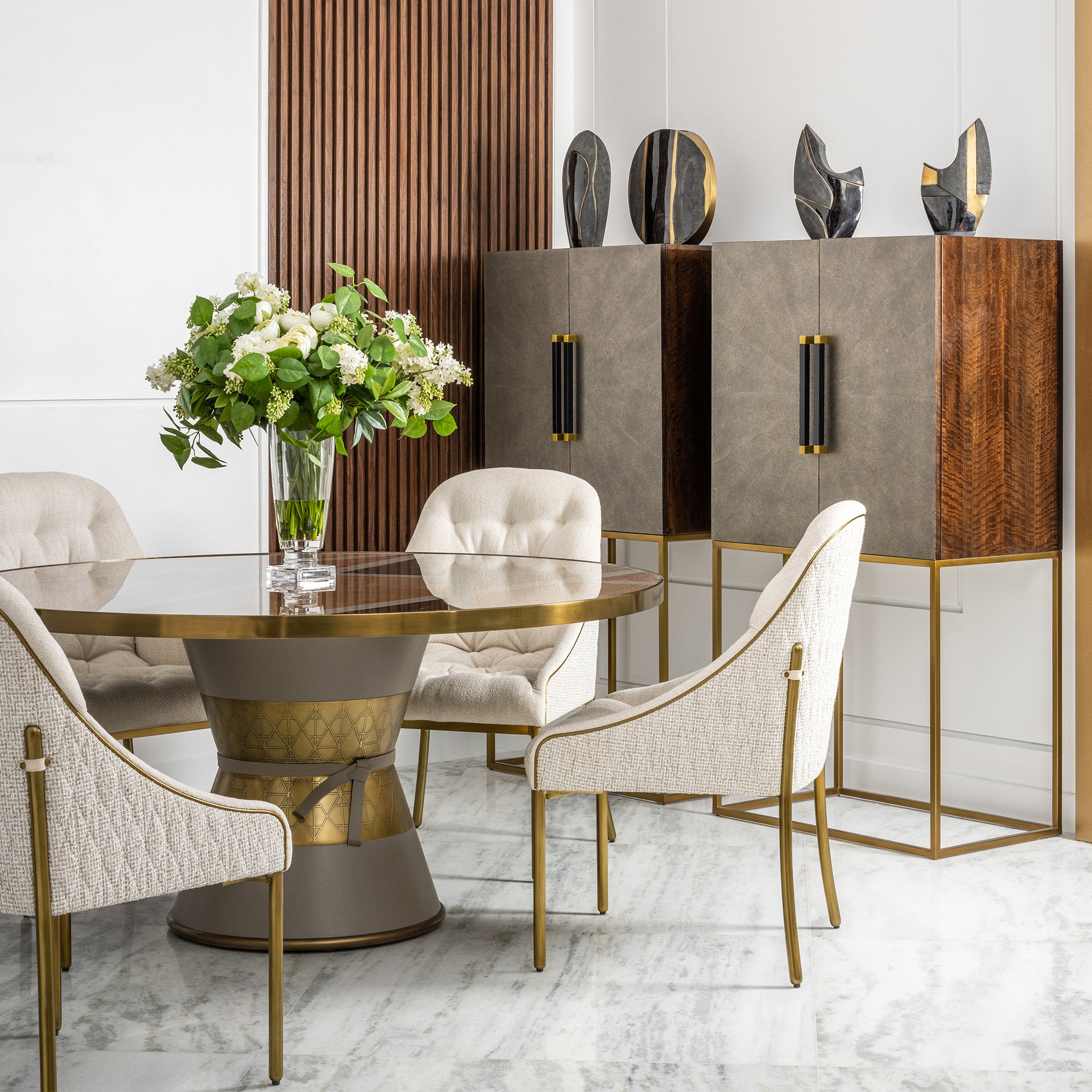theodore alexander iconic large round dining table dining tables