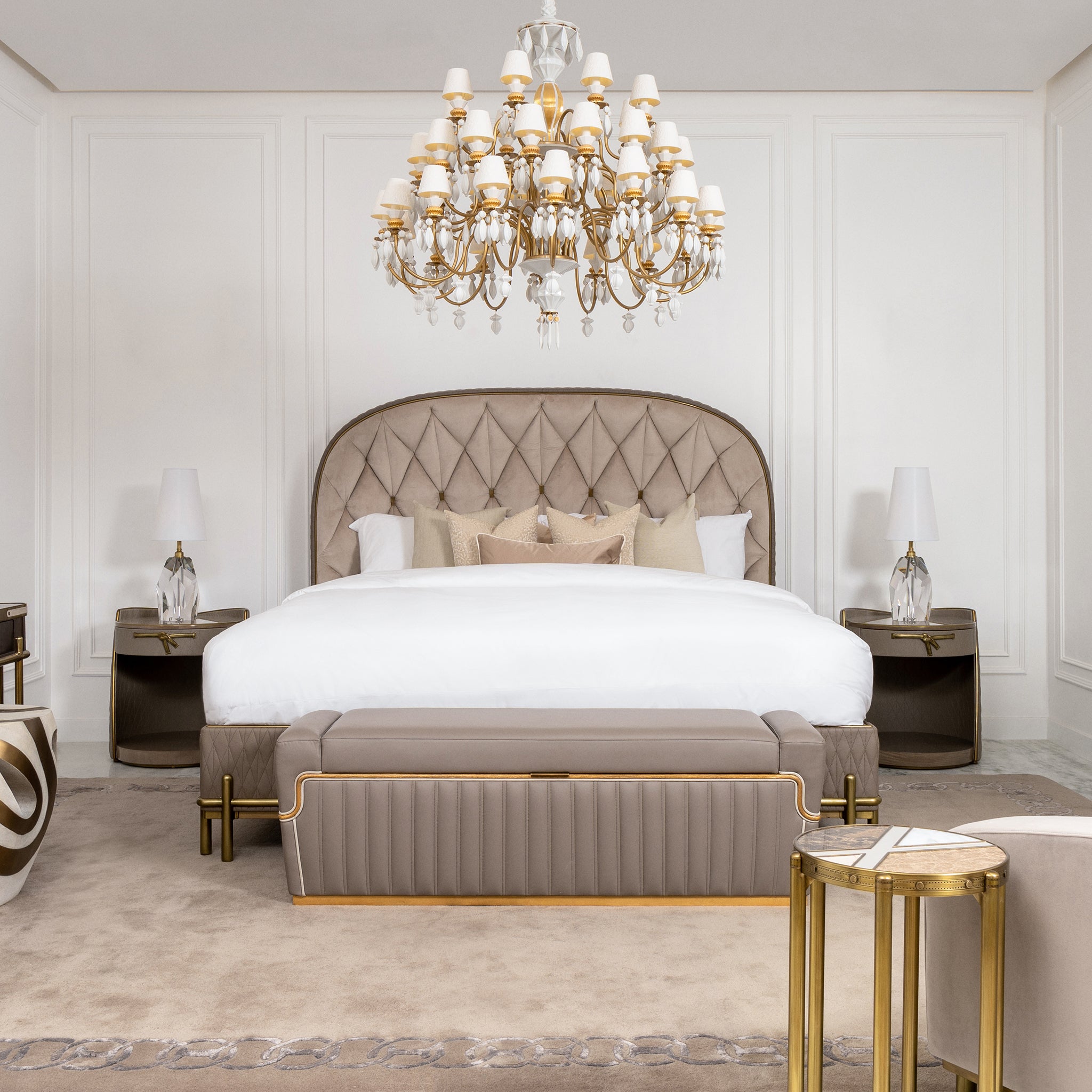 theodore alexander iconic upholstered us king bed beds