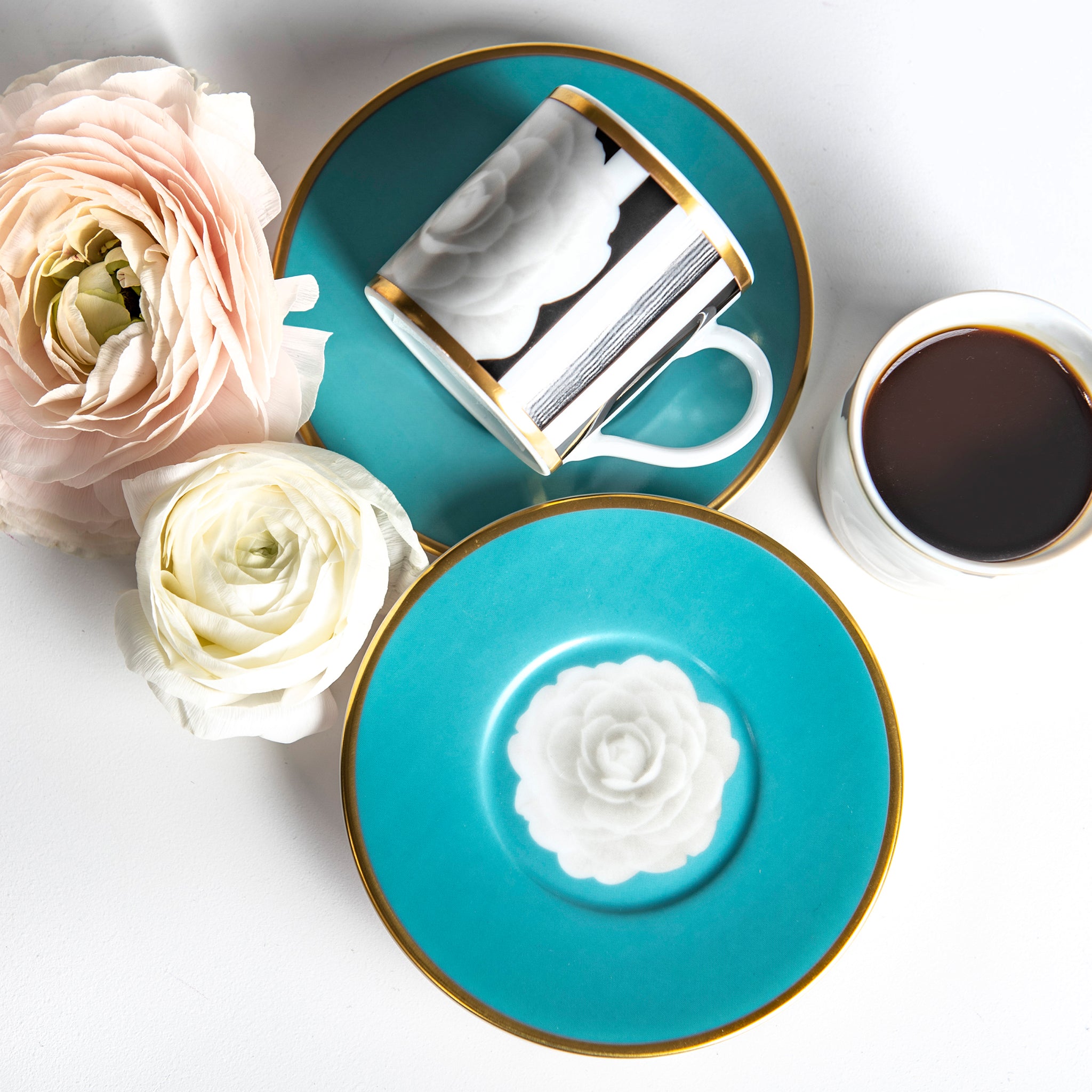porcel camellia  coffee cup and saucer 9cl tea & coffee