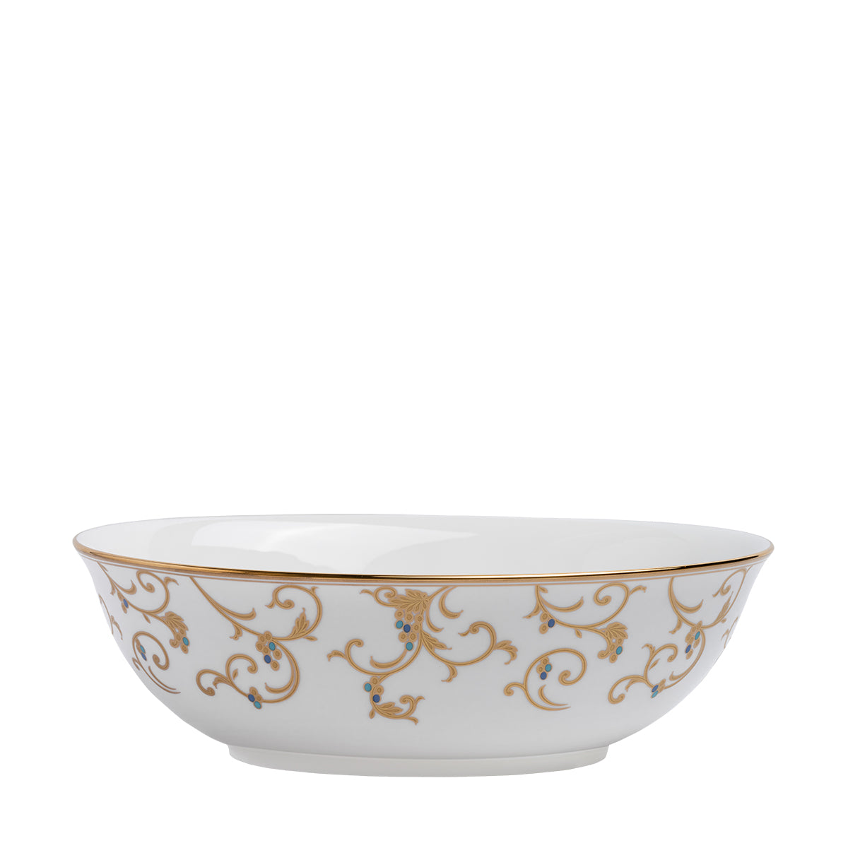 narumi anatolia blue mix & match 24cm oval vegetable bowl bowls