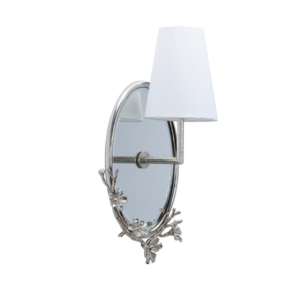 that's living cb oval mirror wall sconce with fabric shade nickel wall sconce