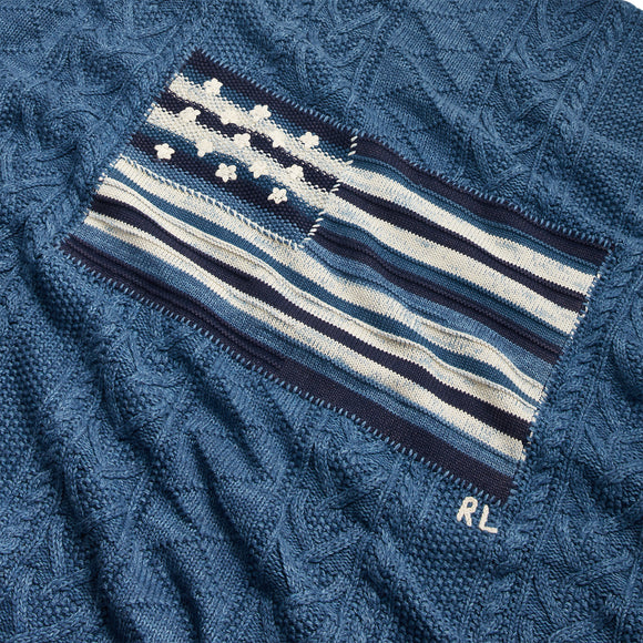 ralph lauren rl flag throw blanket blue home accessories