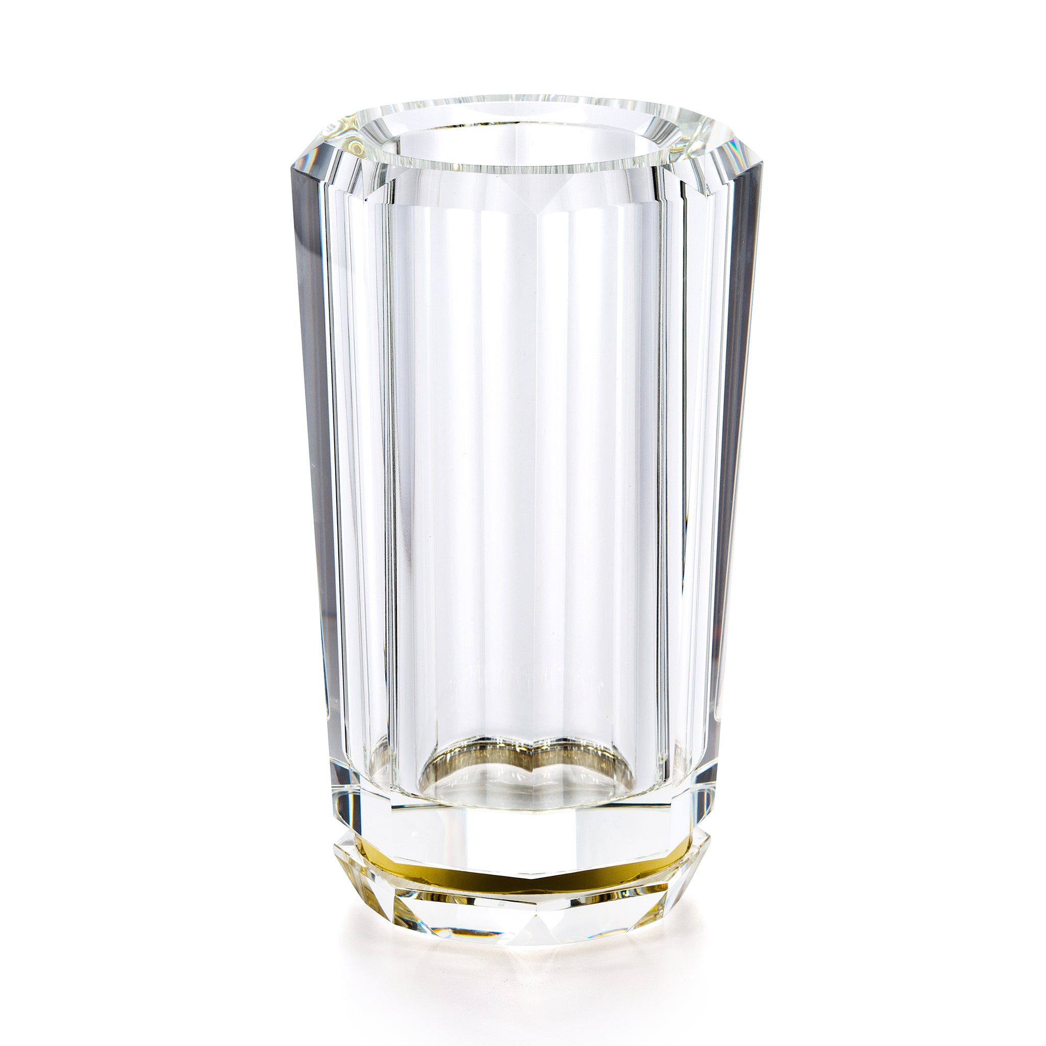 ralph lauren leigh crystal vase clear / brass vases