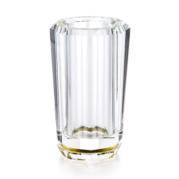 ralph lauren leigh crystal vase clear / brass vases