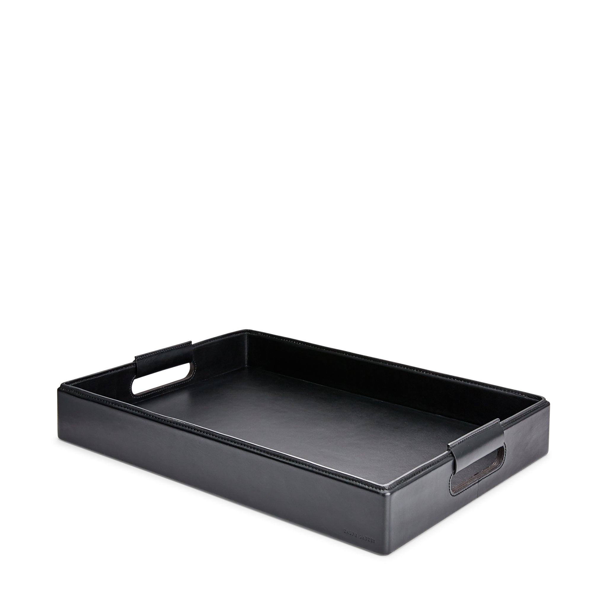 ralph lauren wyatt large tray black serving trays & stands