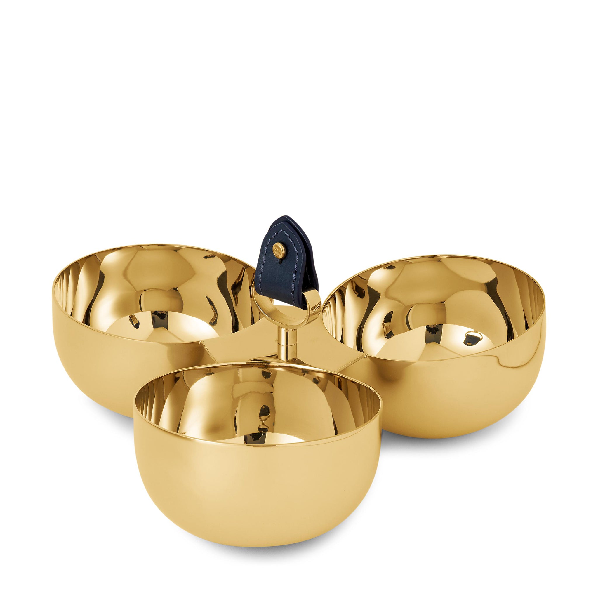 ralph lauren wyatt triple nut bowl gold and navy home accessories