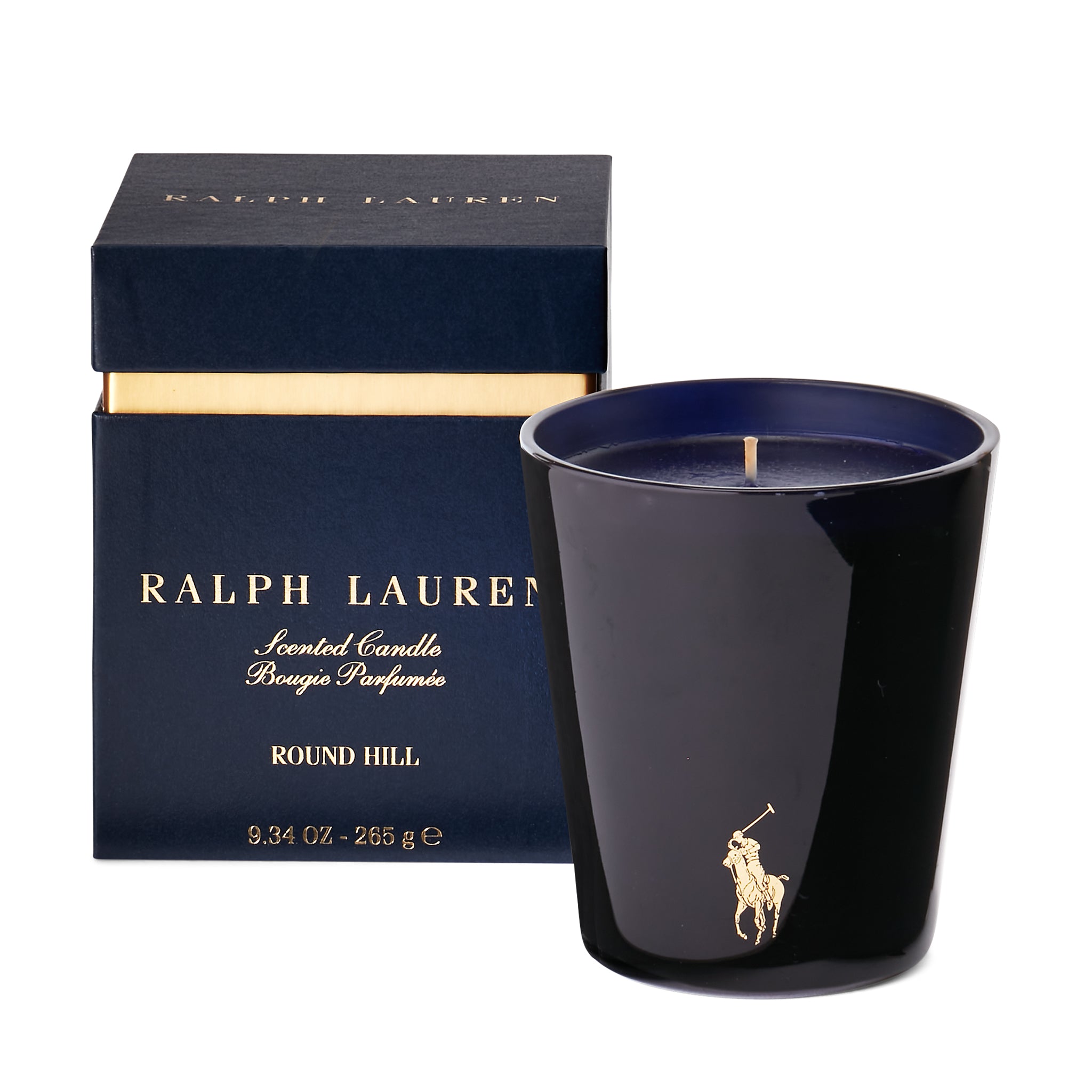 ralph lauren round hill candle navy and gold scented candles