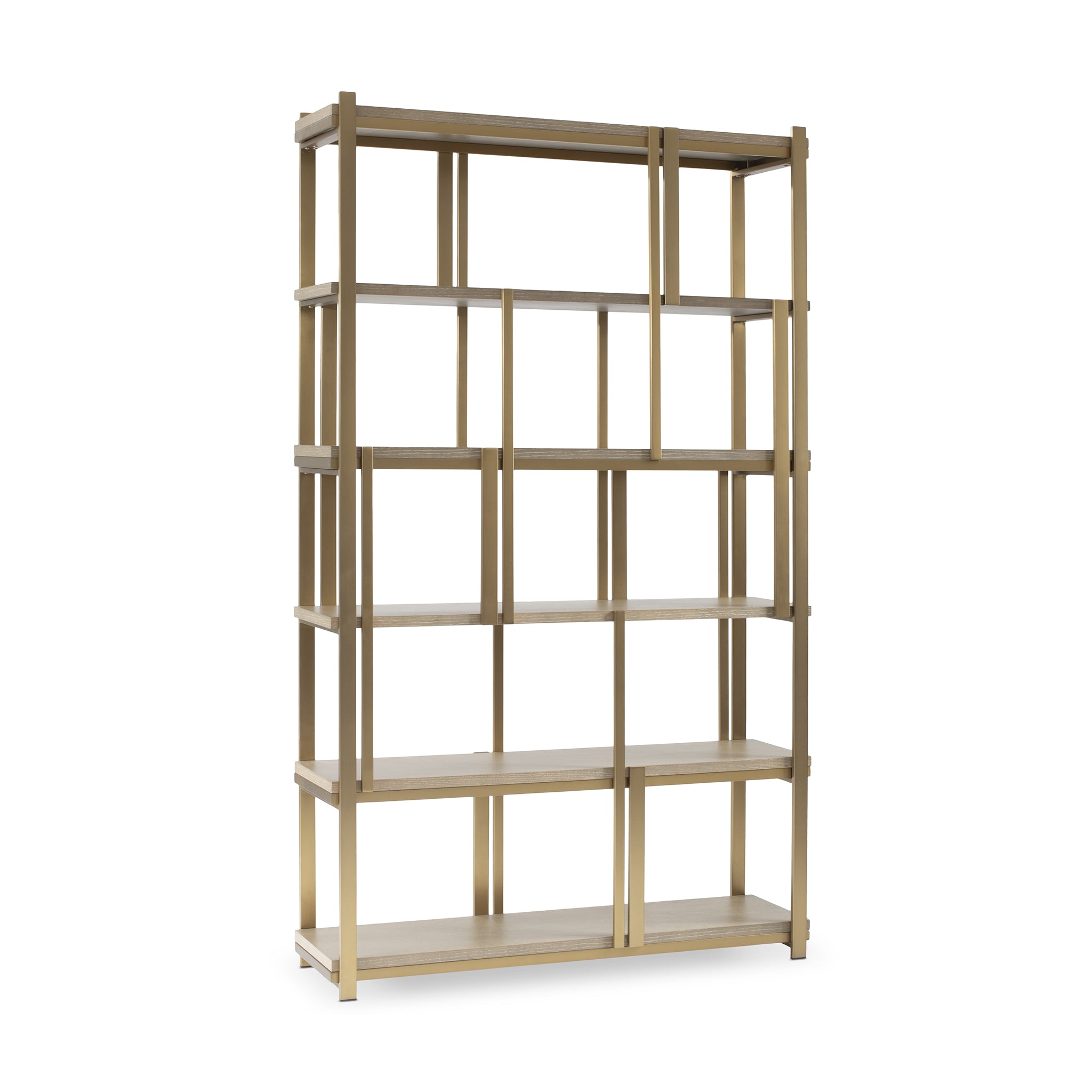 that's living art deco greige oak bookshelf cabinets