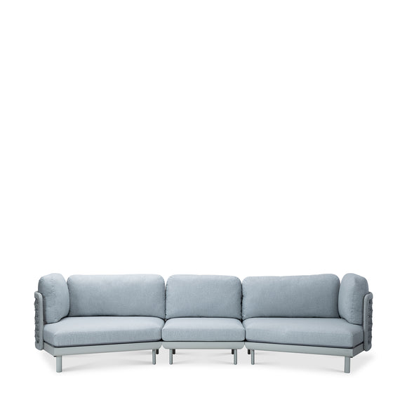 that's living outdoor club 3-pc round corner sofa outdoor sofas & sectionals