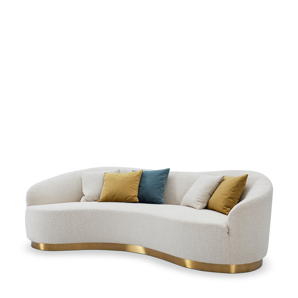 that's living kong beige boucle sofa loveseats & sofas