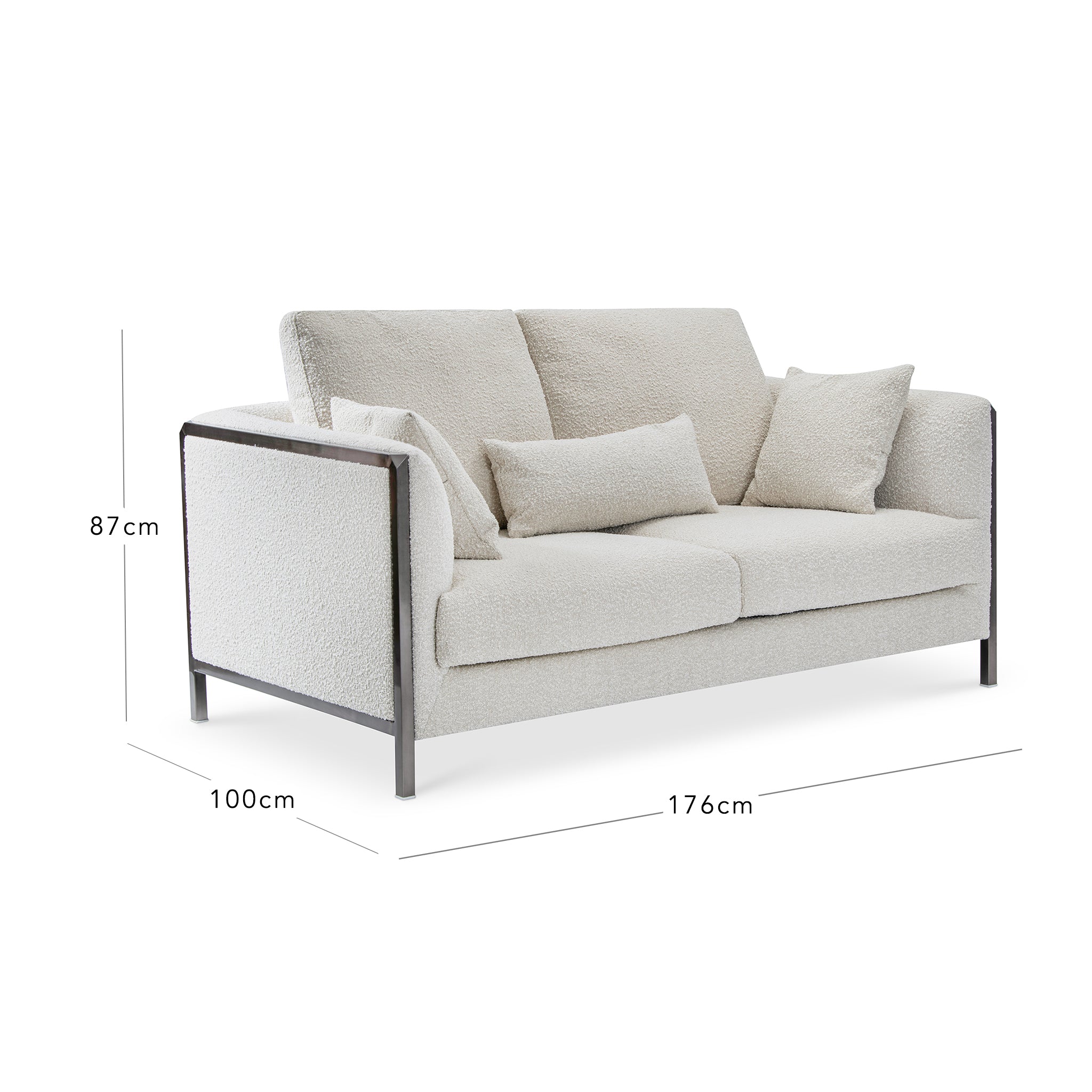 that's living tristan beige boucle loveseat loveseats & sofas