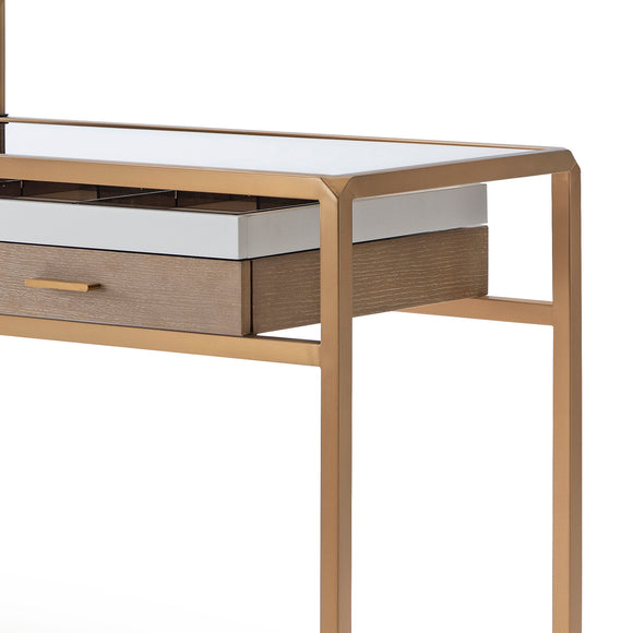that's living minerva greige oak vanity desk vanity desks