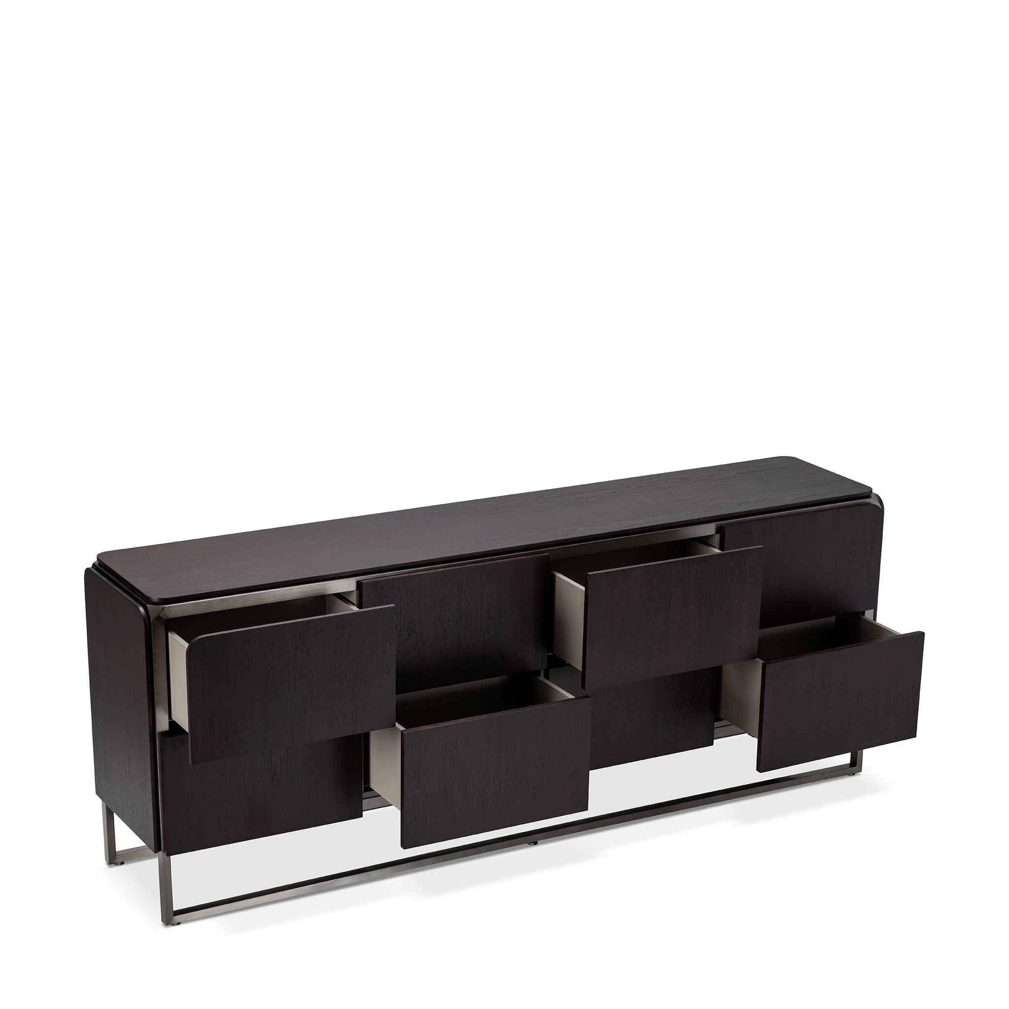 that's living castor dark walnut 8-drawer chest chests