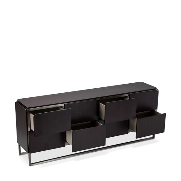 that's living castor dark walnut 8-drawer chest chests